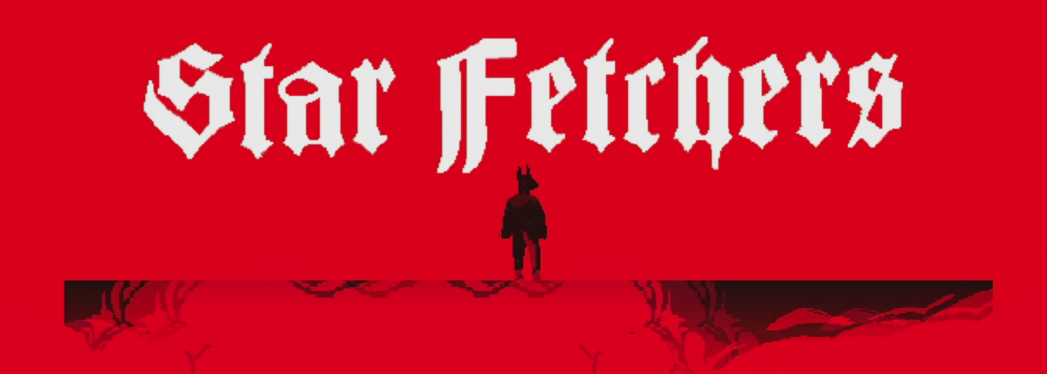Titelbild bestehend aus weißem Schriftzug "Star Fetchers" auf rotem Hintergrund.