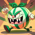KI generiertes Character Design: Melone