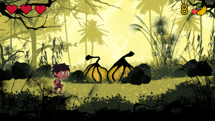 Fake Screenshot des Games mit Charakter und UI