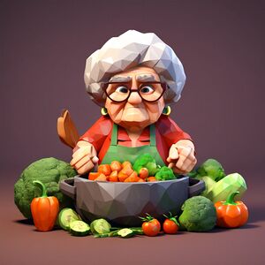 Grandma and the veggies