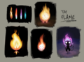 Design des Flammen-Charakters in dem Spiel "ILD - Journey of the Flame"
